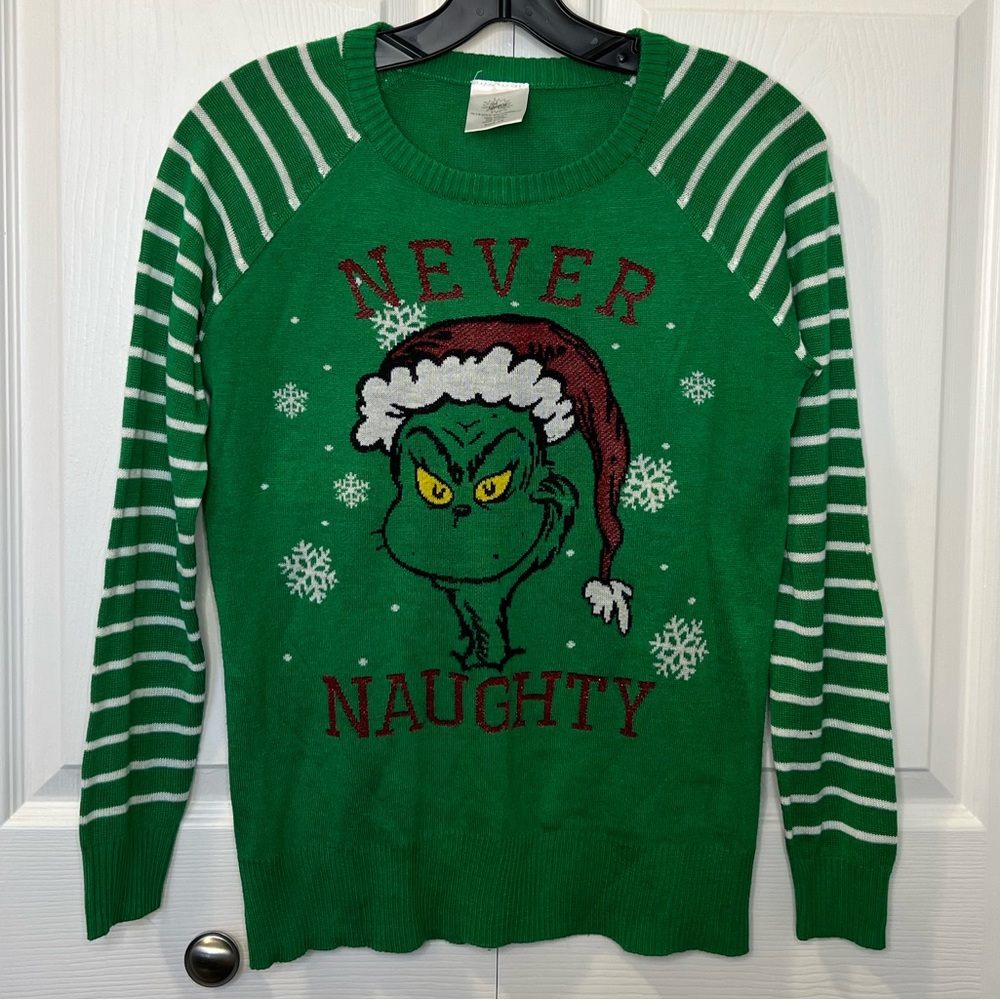 Ugly Sweater - Grinch Never Naughty Sweater XS